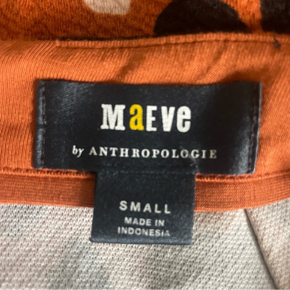 Anthropologie Maeve orange leopard print mini wrap skirt - Picture 6 of 9